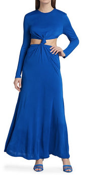 Farm Rio Women's Knotted Cut-Out Maxi Dress Royal Blue2