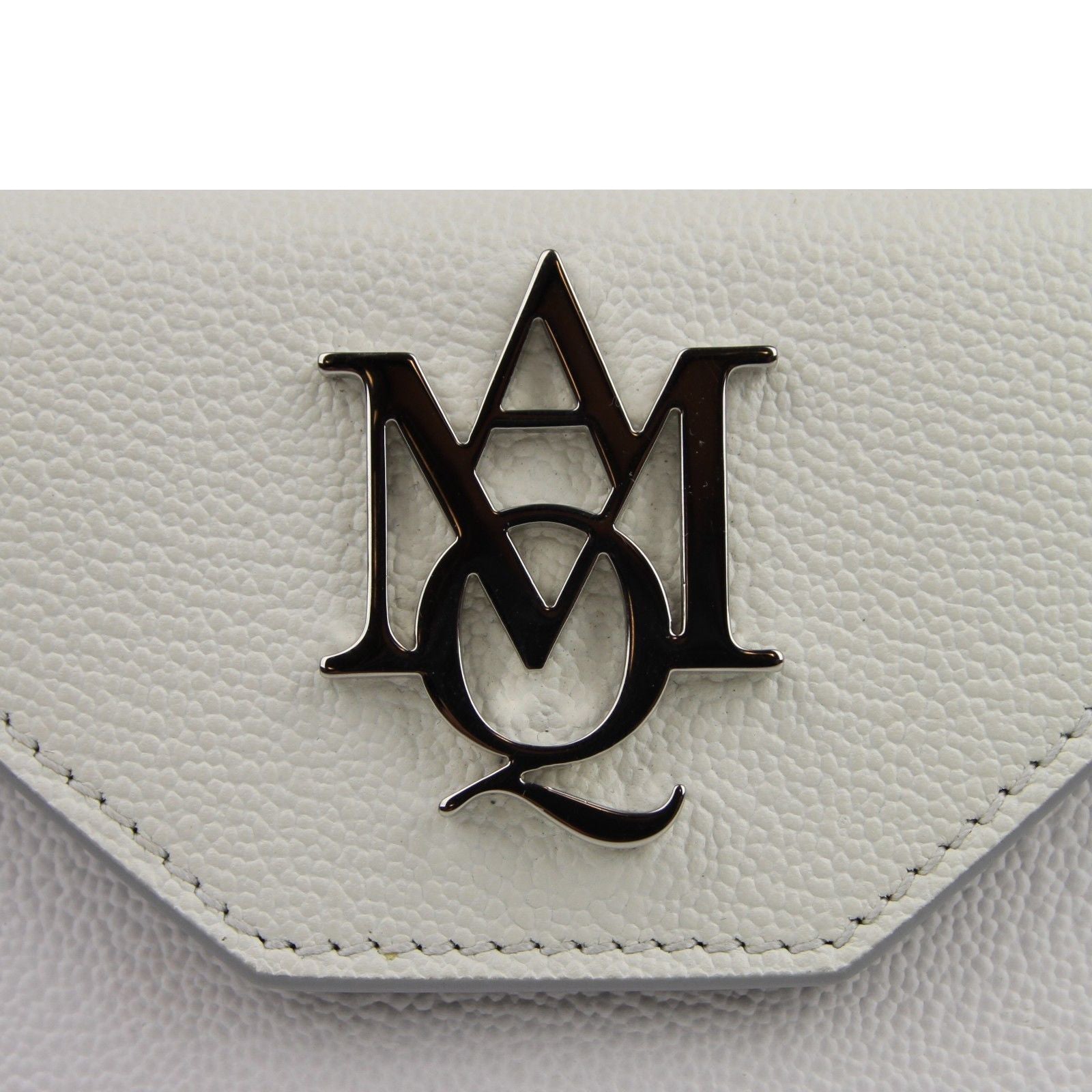 Alexander McQueen Unisex Two Tone White / Ivory Leather Card Holder