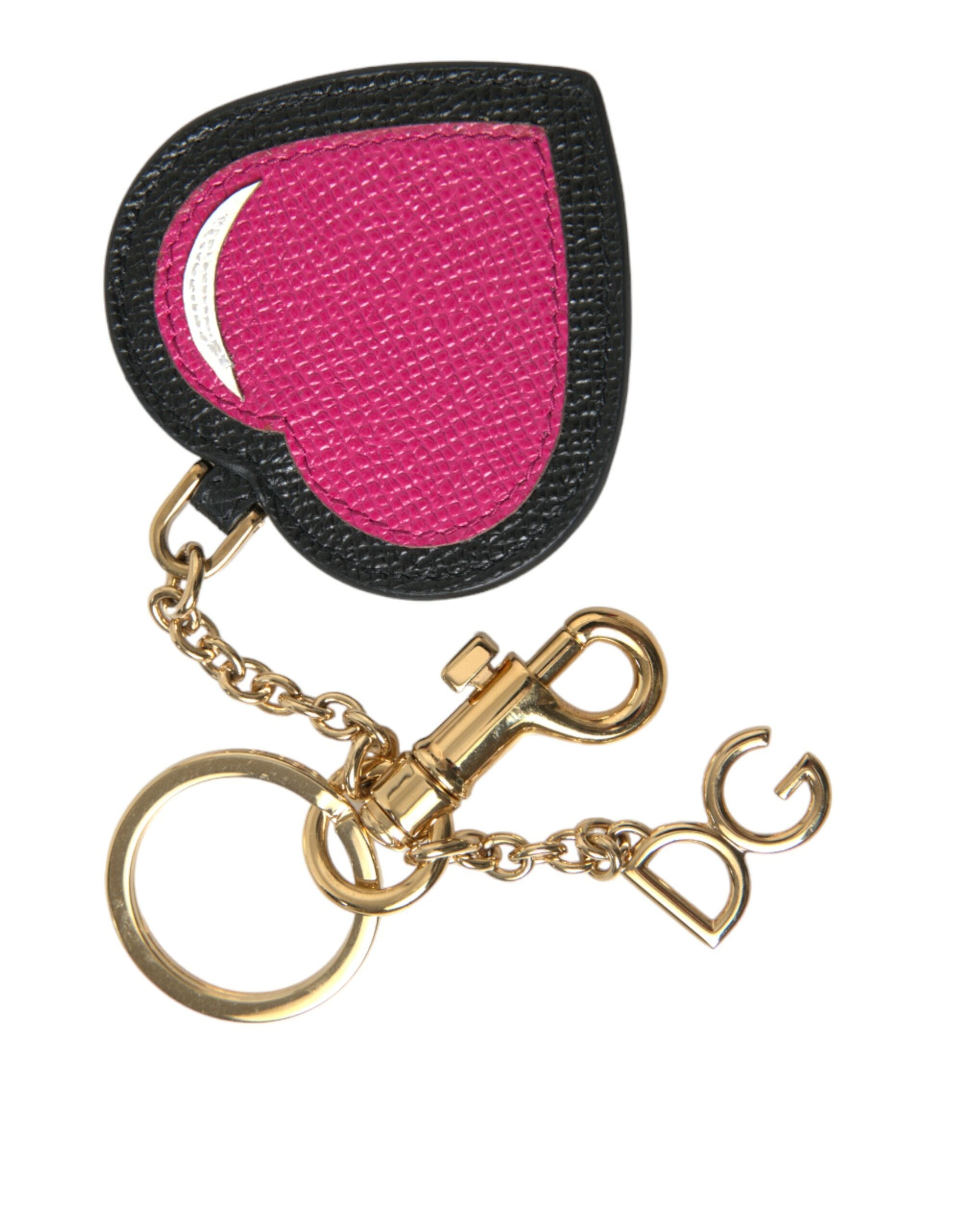 Dolce & Gabbana Stunning Gold and Pink Leather Women's Keychain