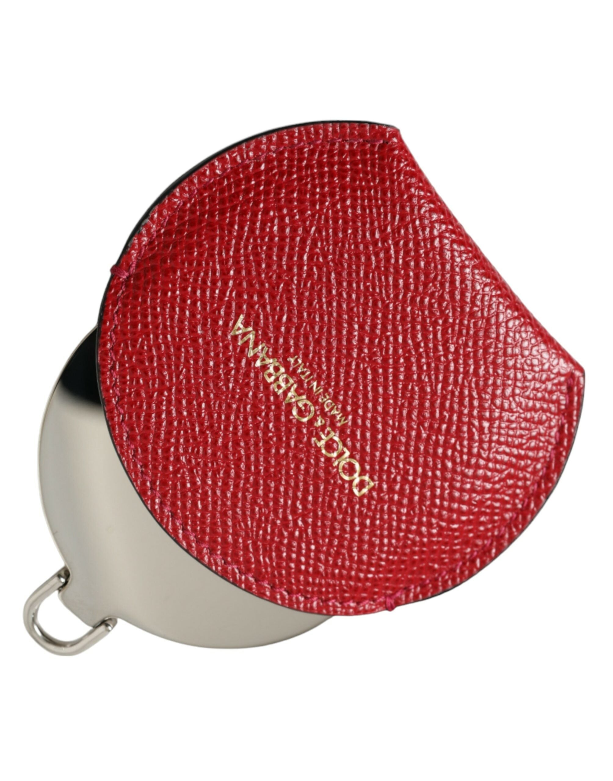 Dolce & Gabbana Elegant Red Leather Mirror Women's Holder