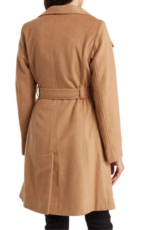 Michael Michael Kors Wool Belted Wrap Solid Camel Coat3