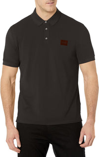 Hugo Boss Hugo Men's Dereso V Square Logo Cotton Polo Shirt, Black1