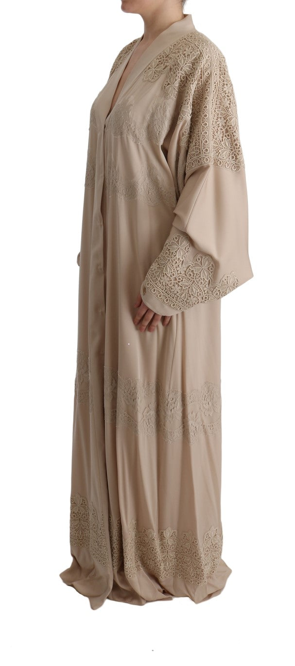 Dolce & Gabbana Elegant Beige Cape Kaftan Women's Dress