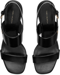 Tory Burch Women's Double T Heel Sandals 50mm, Perfect Black/Perfect Black3