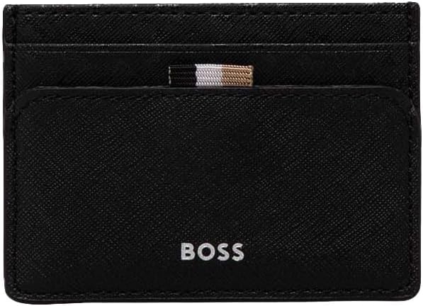 Hugo Boss Men's Zair Leather Card Case Wallet, Black1