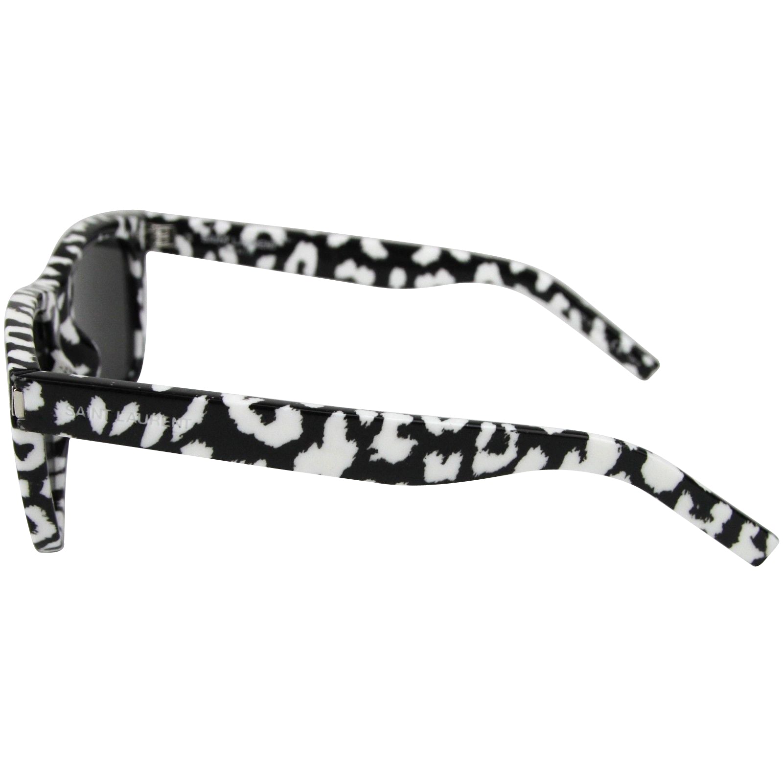 Saint Laurent Unisex White / Black Cheetah Print Sunglasses