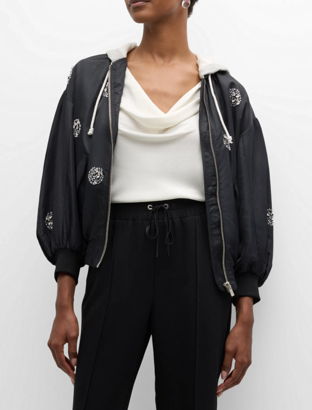 Cinq à Sept Women's Ollie Jacket, Black/Silver2