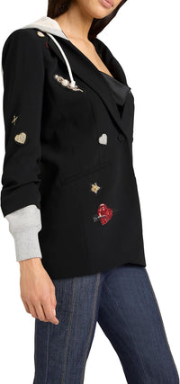 Cinq a Sept Women's Nebula Embroidered Hooded Khloe Jacket, Black3