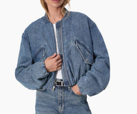 rag & bone Women's Maggie Cropped Denim Bomber Jacket, Amara2