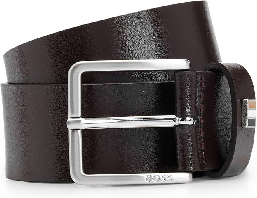 Hugo Boss Men's Ther Flag Leather Belt, Black2