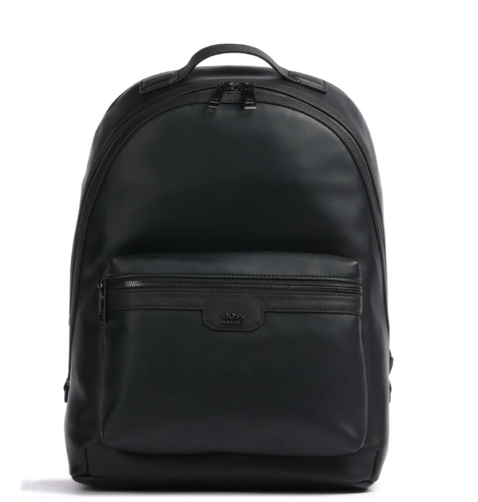 Hugo Boss Men's Jareth Vegan Leather Backpack, Black1