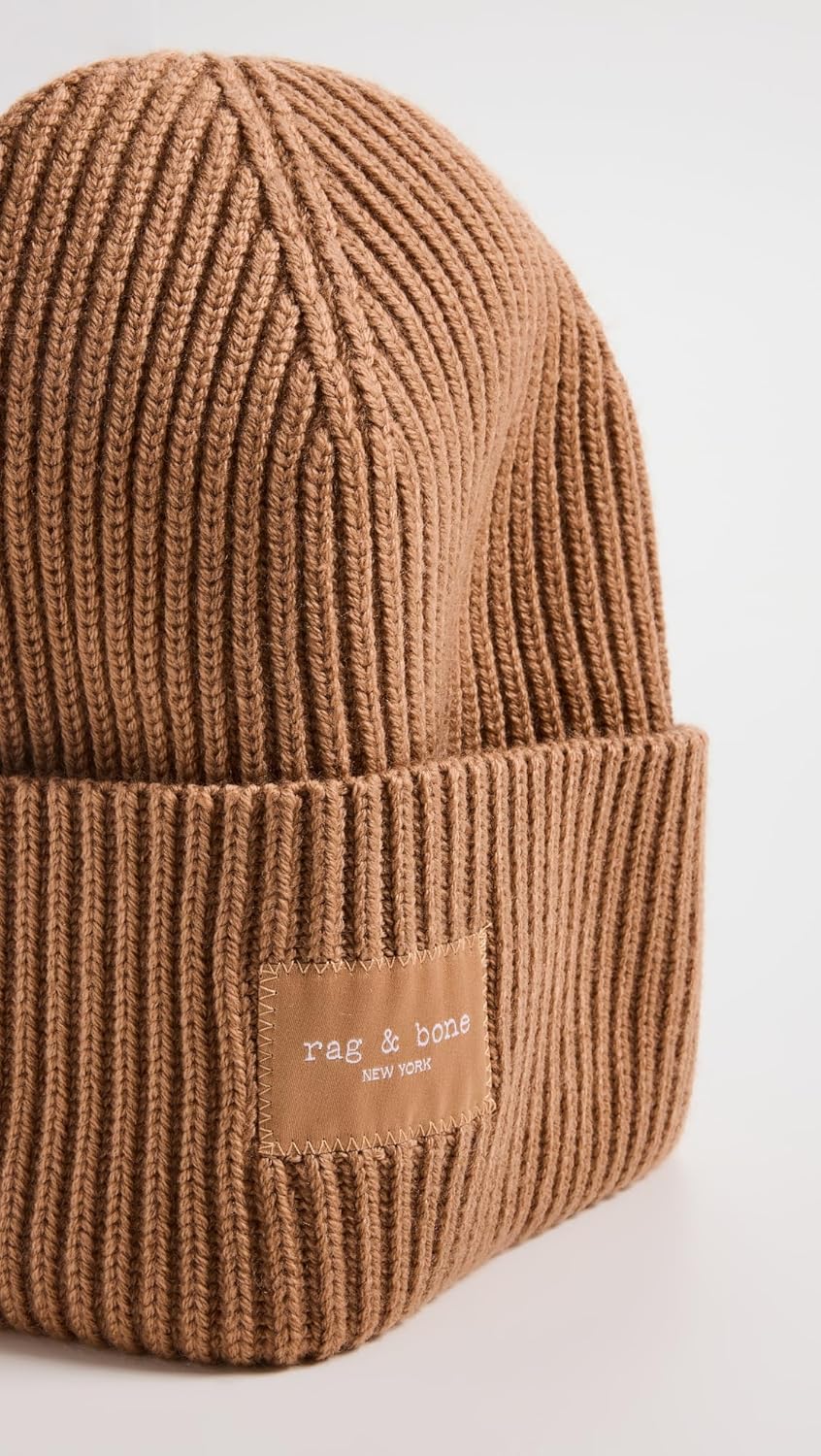 rag & bone Women's Blake Beanie, Light Brown2