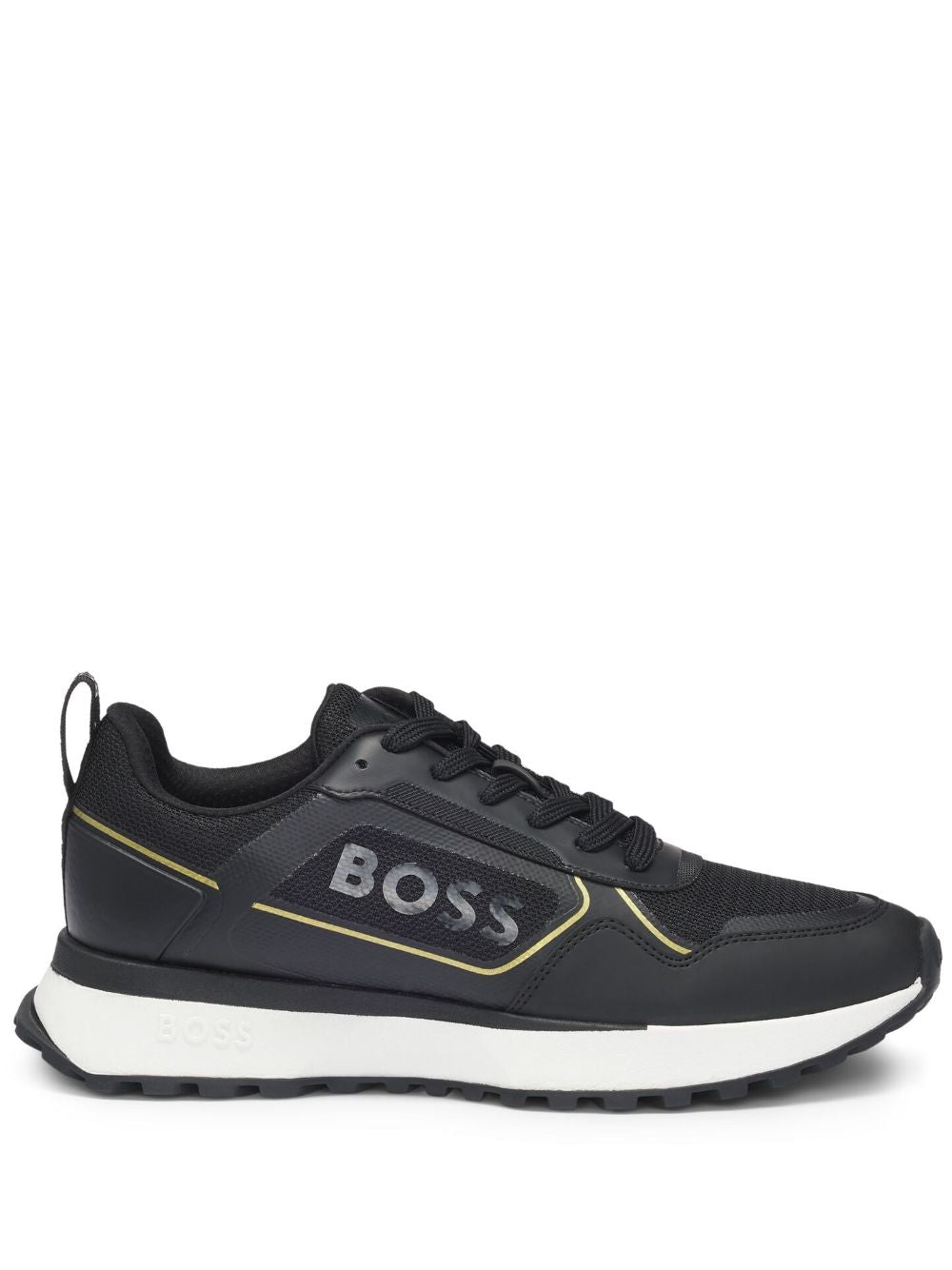 Hugo Boss Men's Jonah Running Sneaker, Black/Gold, 101