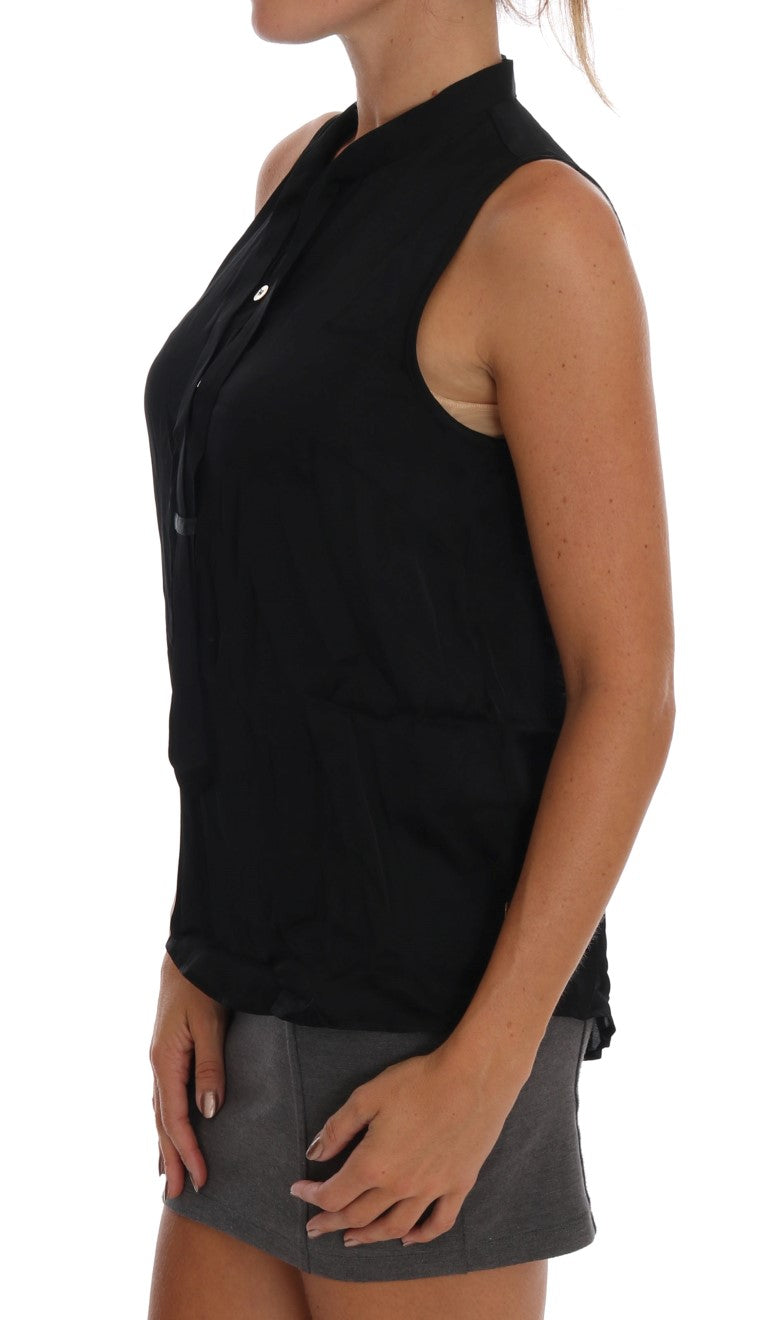 Versace Jeans Chic Sleeveless Black Shirt Women's Blouse