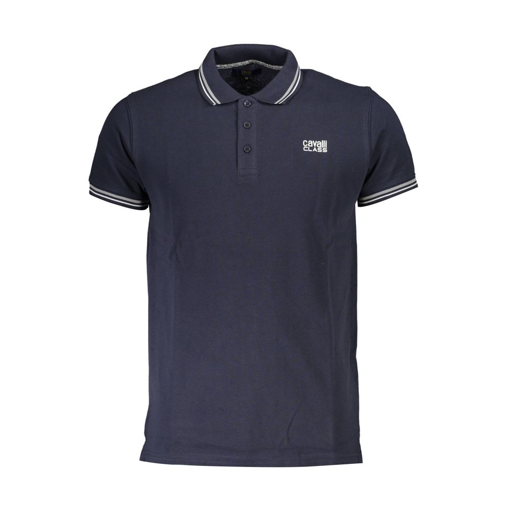 Cavalli Class Blue Cotton Polo Men's Shirt