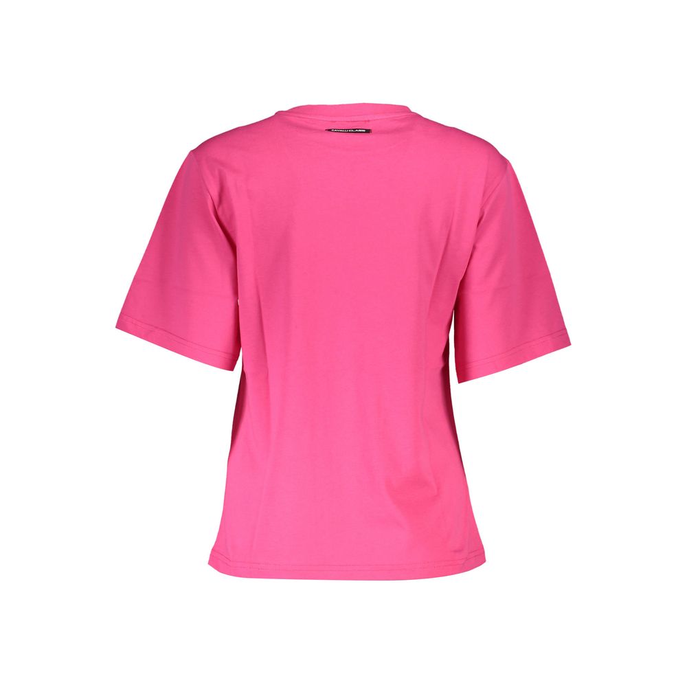 Cavalli Class Pink Cotton Women Women's T-Shirt