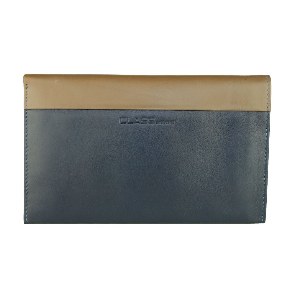 Cavalli Class Blue Leather Men Men's Wallet