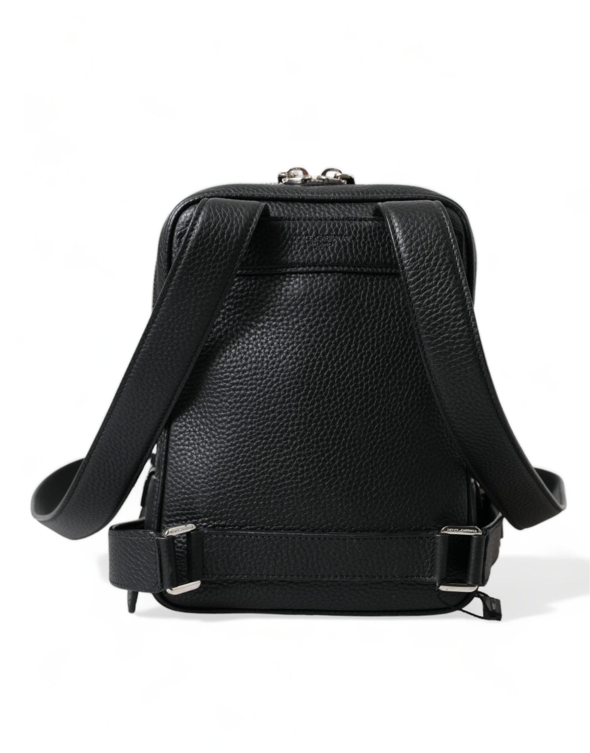 Dolce & Gabbana Chic Black Calf Leather Small Men's Backpack