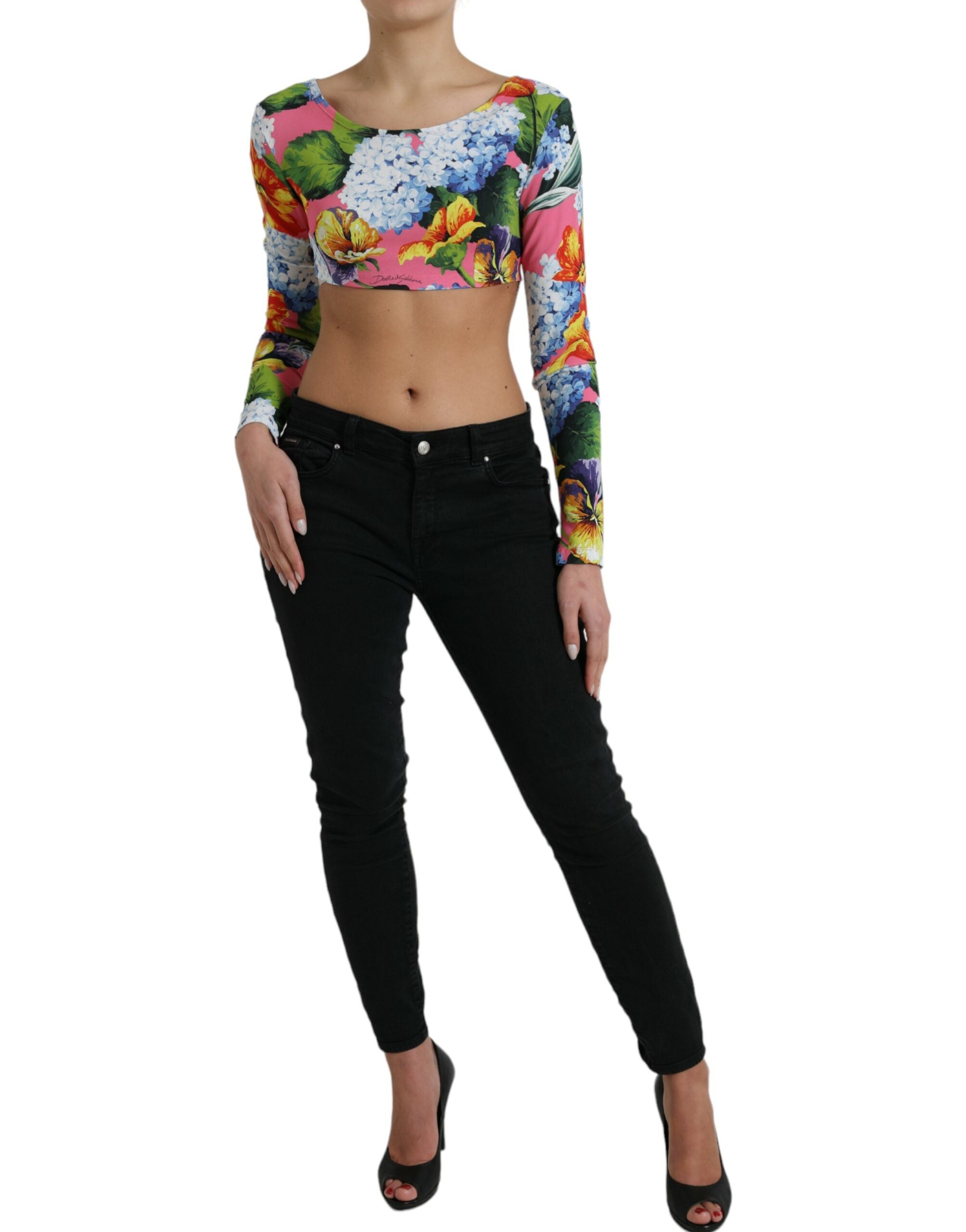 Dolce & Gabbana Floral Elegance Cropped Women's Blouse