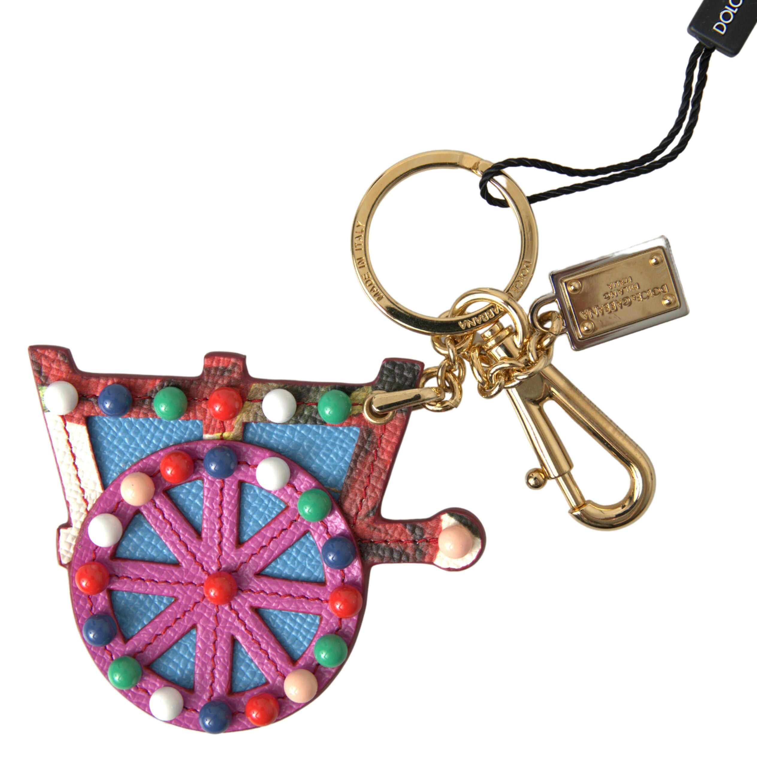 Dolce & Gabbana Elegant Multicolor Keychain with Gold Women's Accents