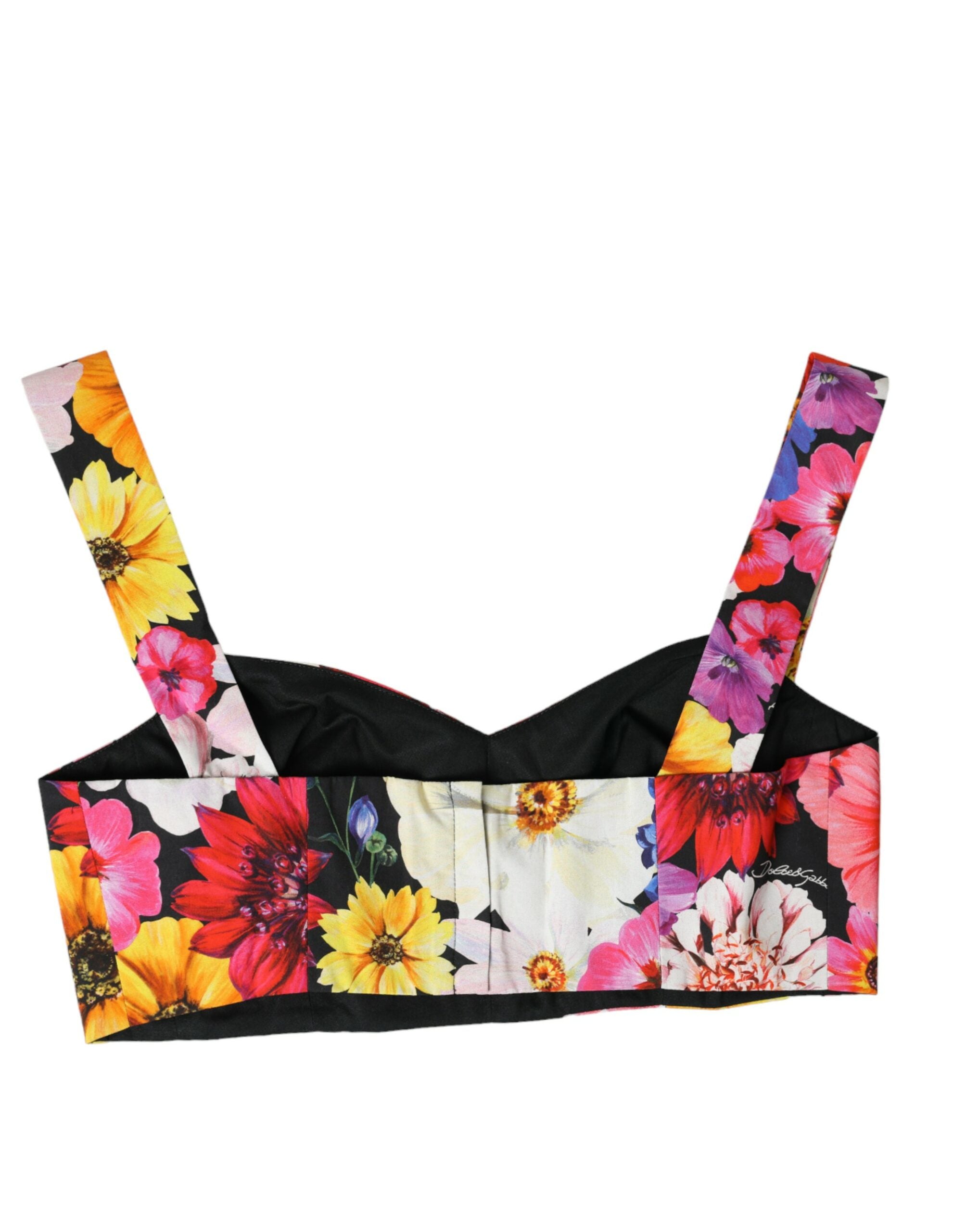 Dolce & Gabbana Exquisite Floral Bustier Crop Women's Top