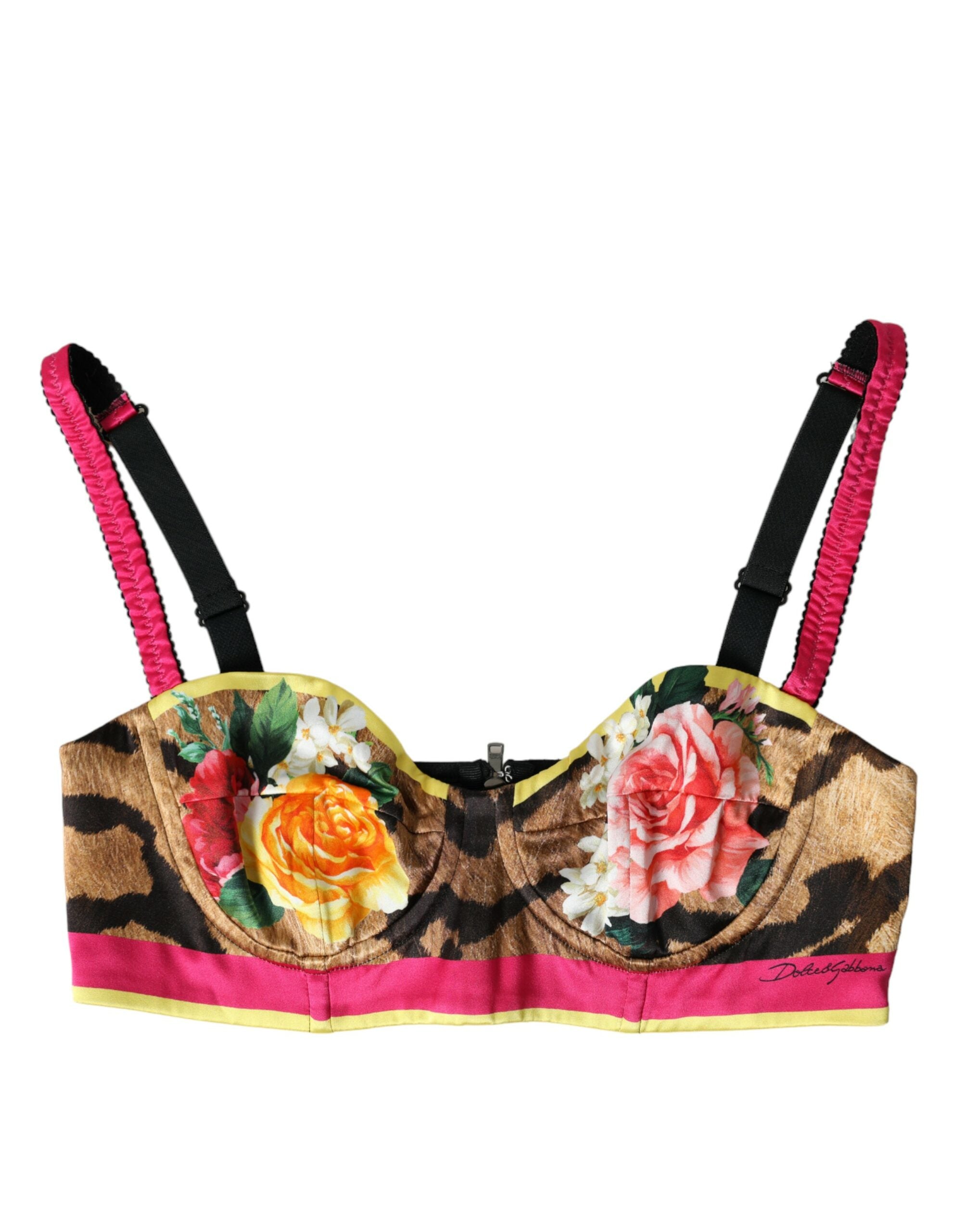 Dolce & Gabbana Floral Silk Blend Bustier Crop Women's Top