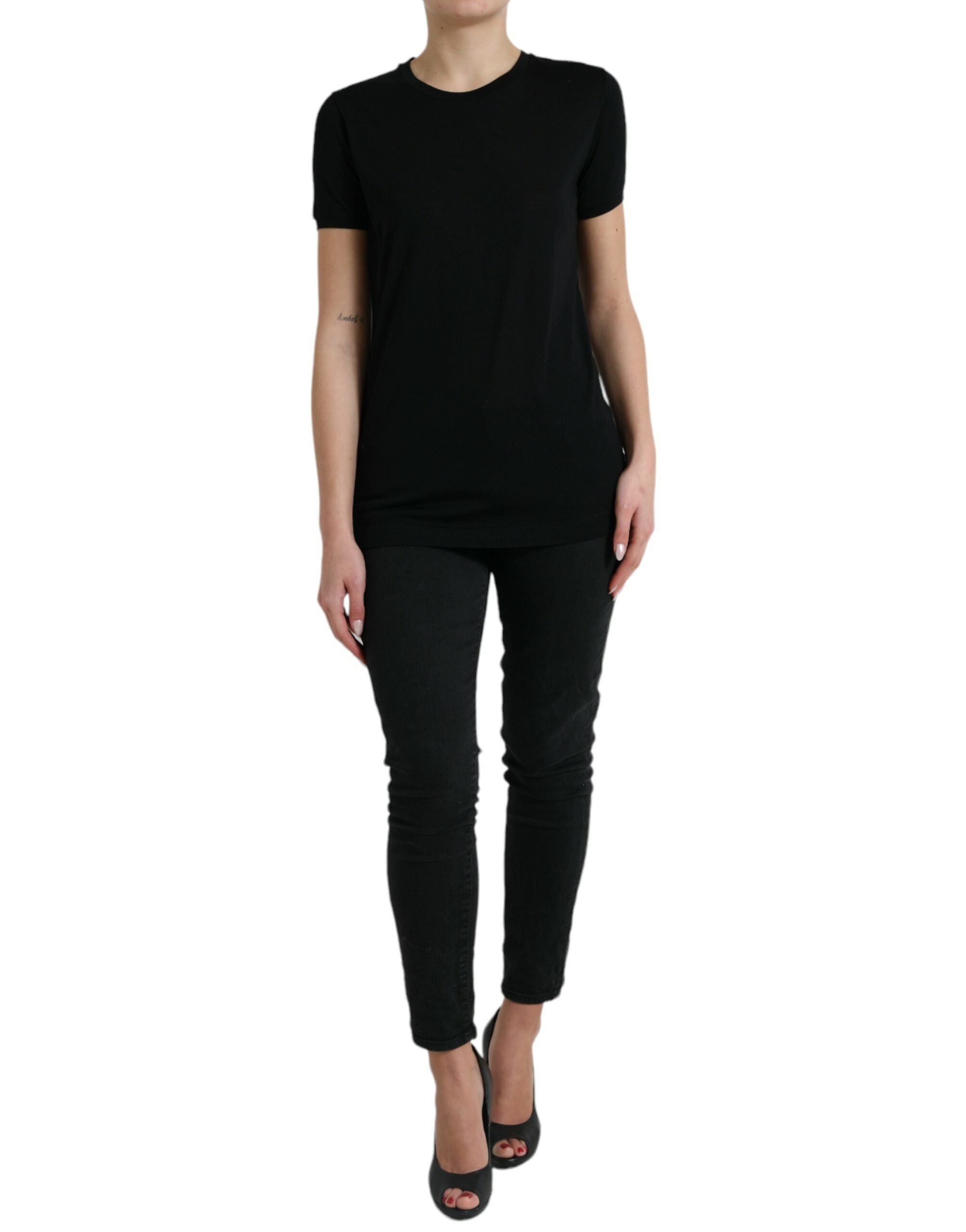 Dolce & Gabbana Elegant Wool Crew Neck Women's Tee