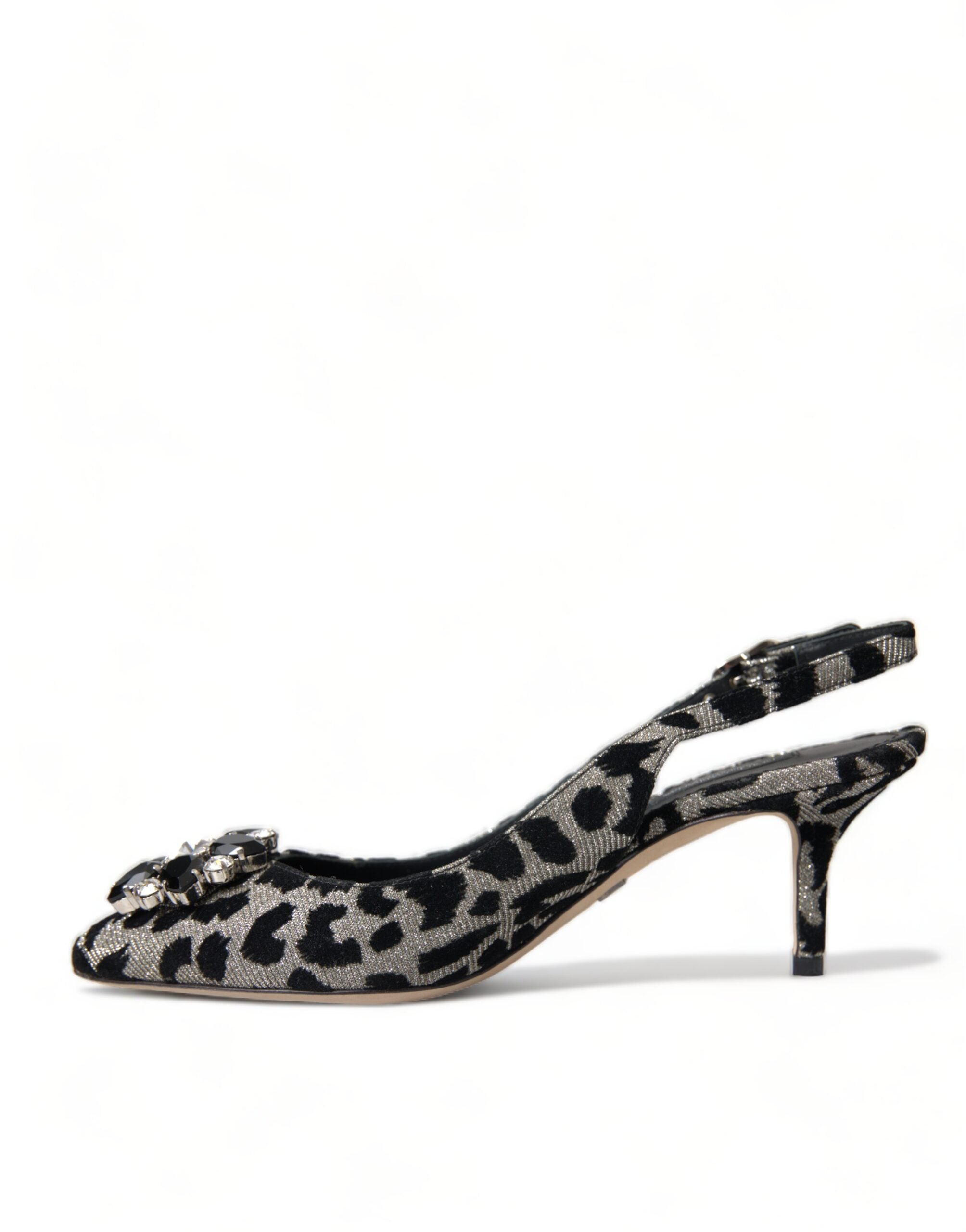 Dolce & Gabbana Crystal Leopard Slingback Heels Women's Pumps