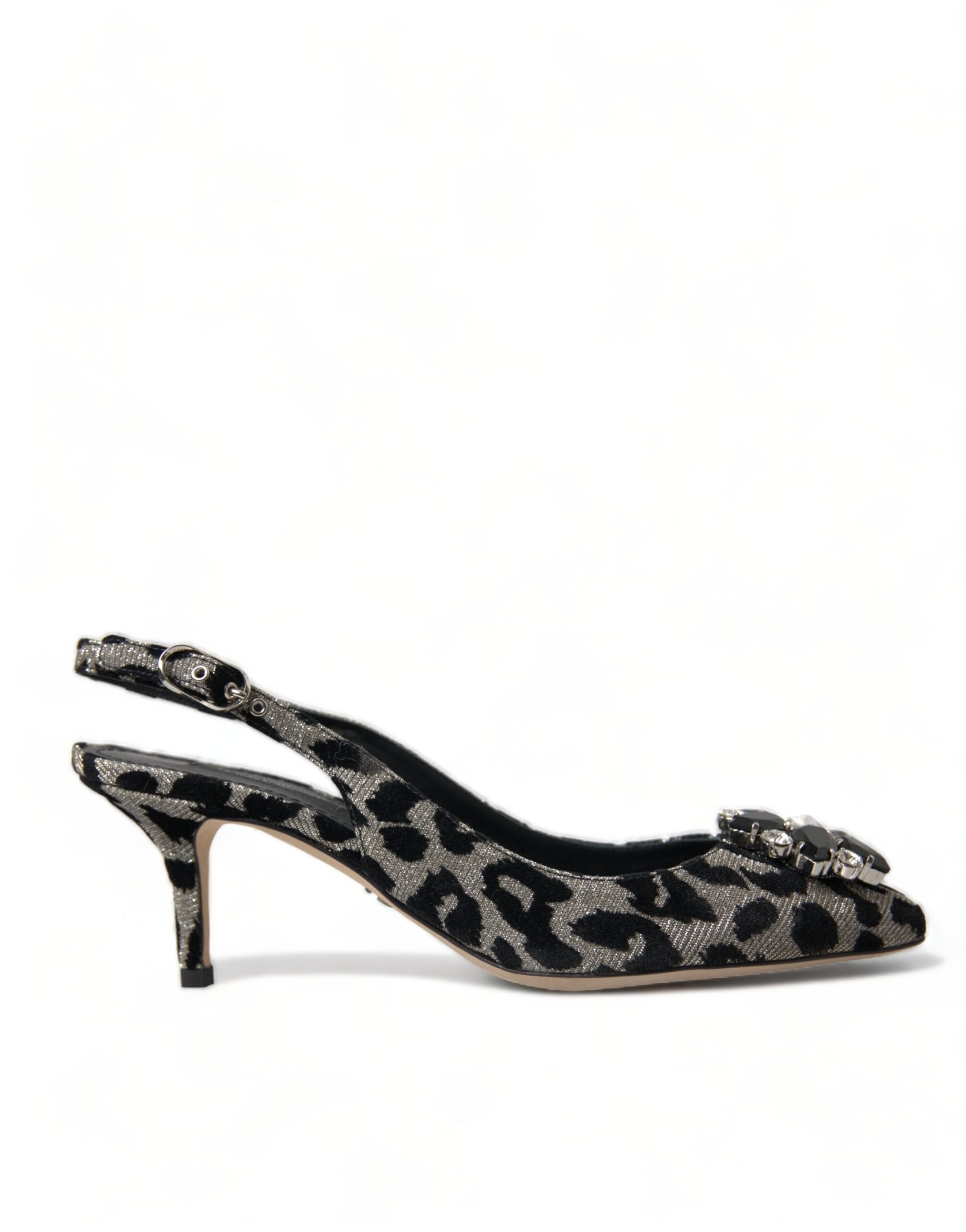 Dolce & Gabbana Crystal Leopard Slingback Heels Women's Pumps