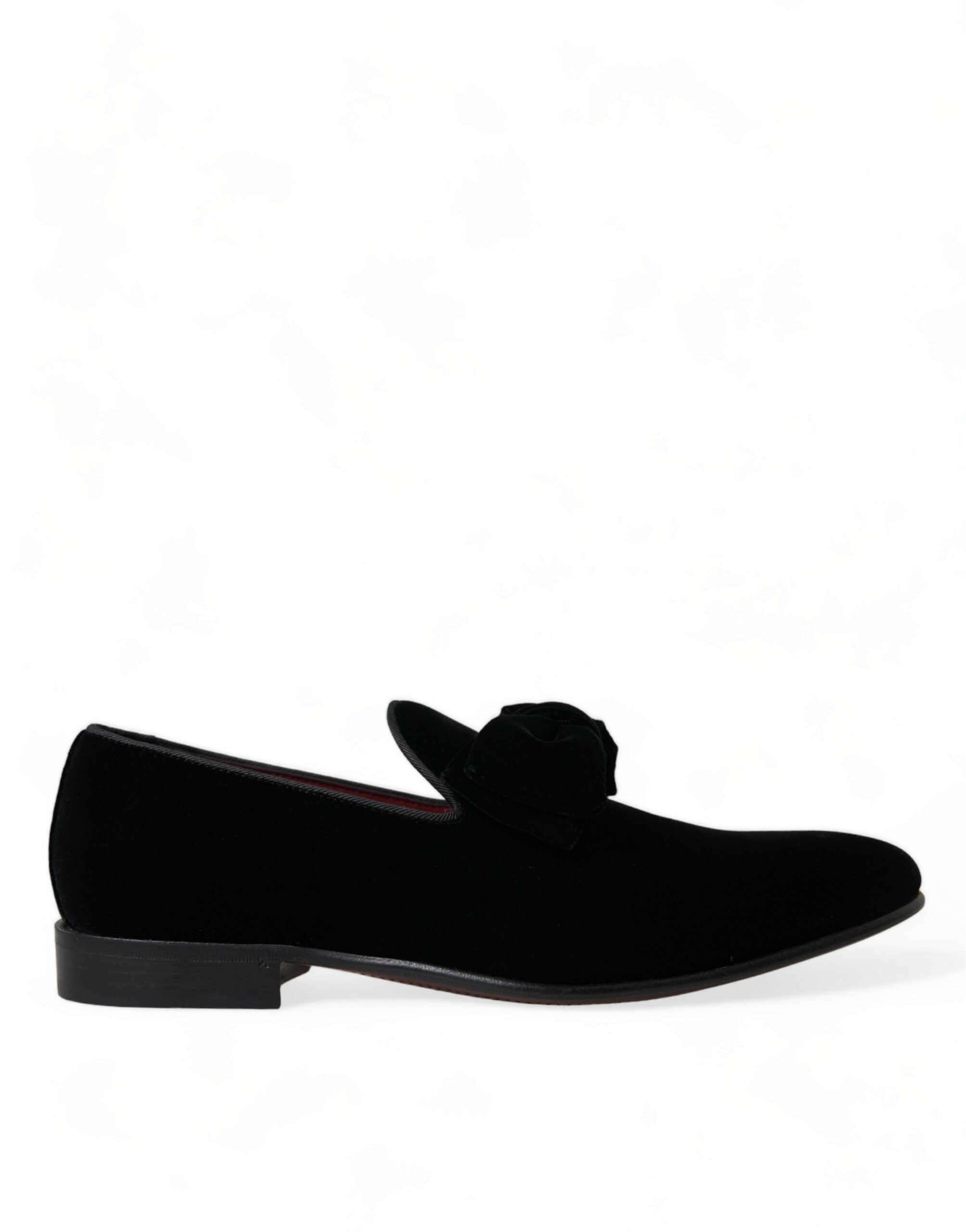 Dolce & Gabbana Elegant Black Velvet Loafers - Men's Luxury Men's Footwear