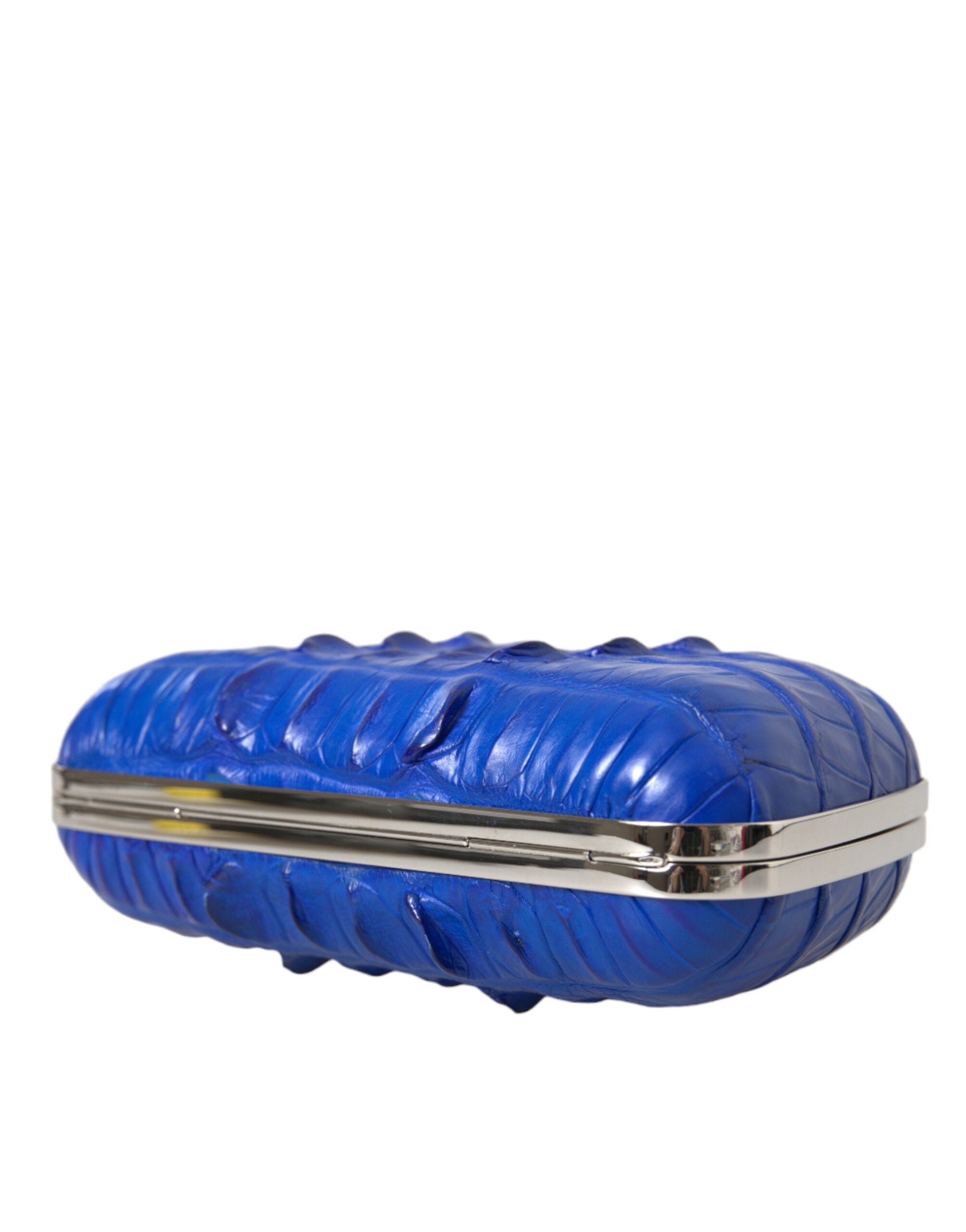 Balenciaga Electric Blue Crocodile Skin Women's Clutch