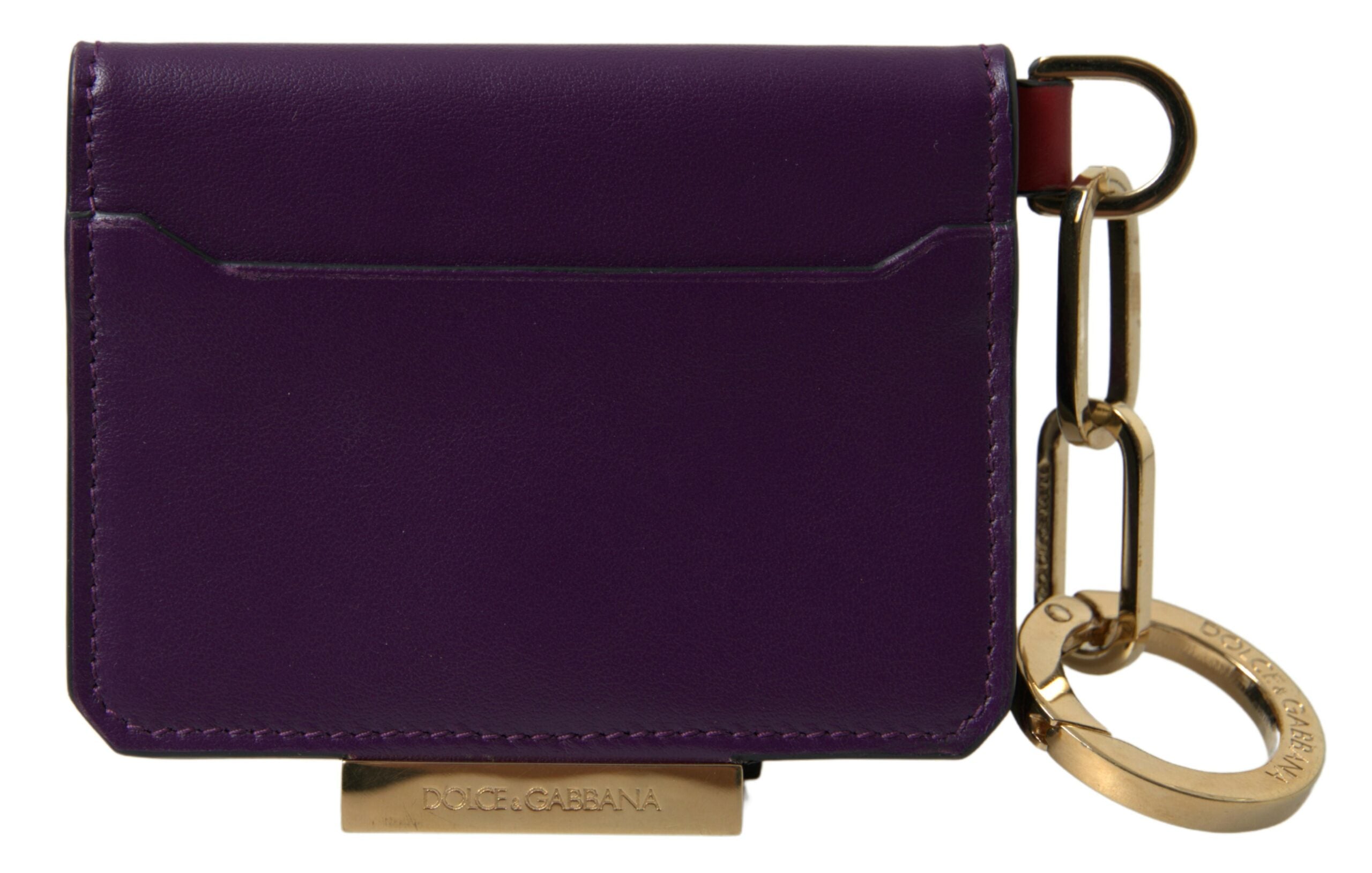 Dolce & Gabbana Purple Leather French Flap Women's Wallet