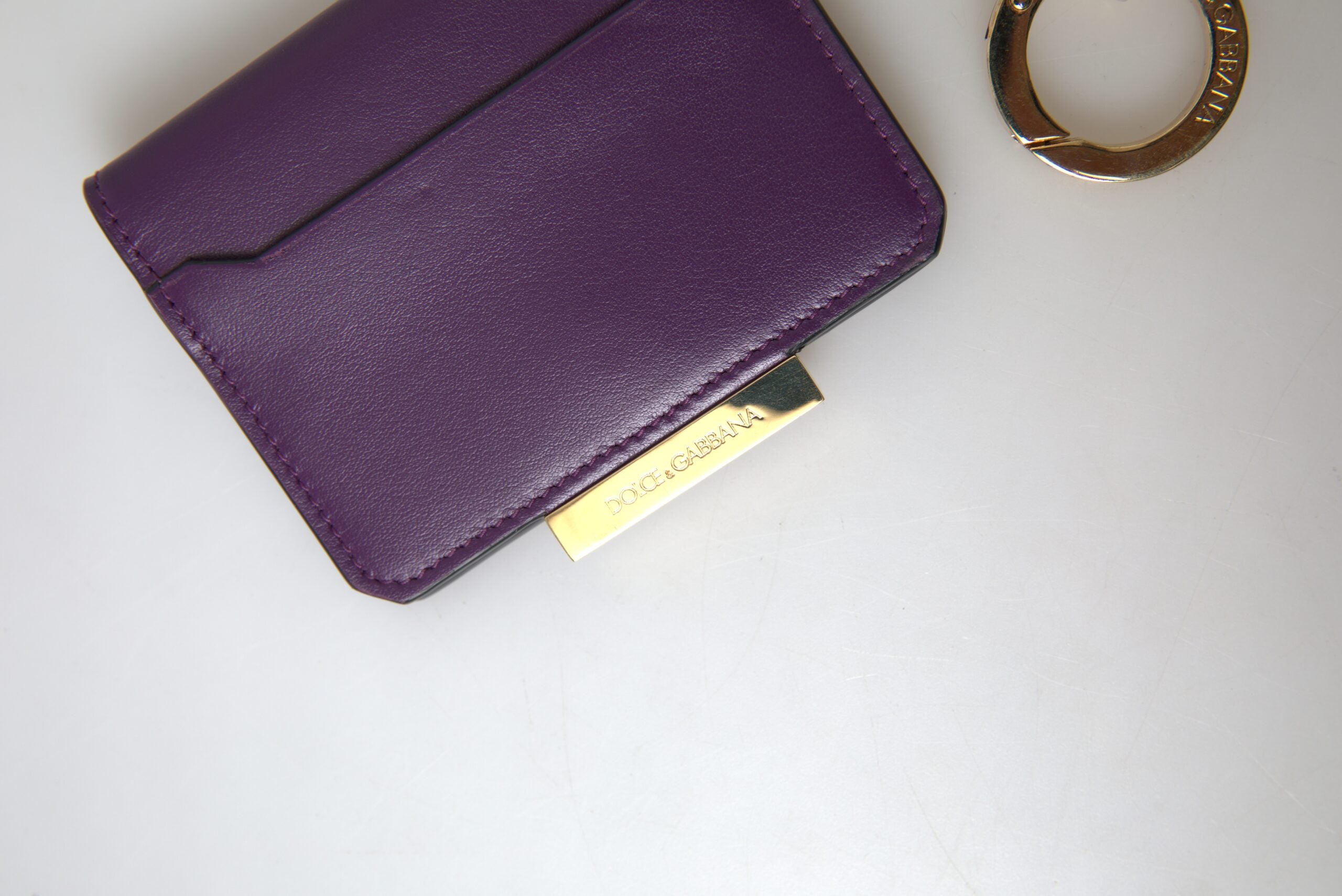 Dolce & Gabbana Purple Leather French Flap Women's Wallet