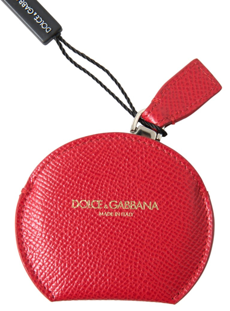 Dolce & Gabbana Elegant Red Leather Mirror Women's Holder