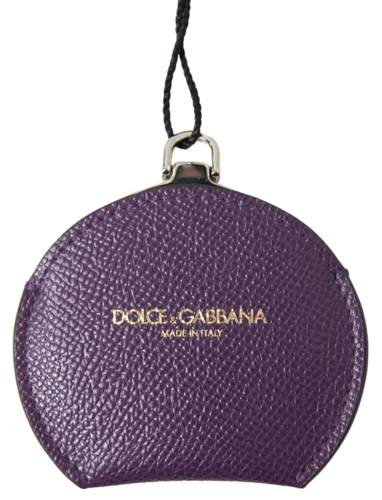 Dolce & Gabbana Elegant Purple Leather Mirror Women's Holder