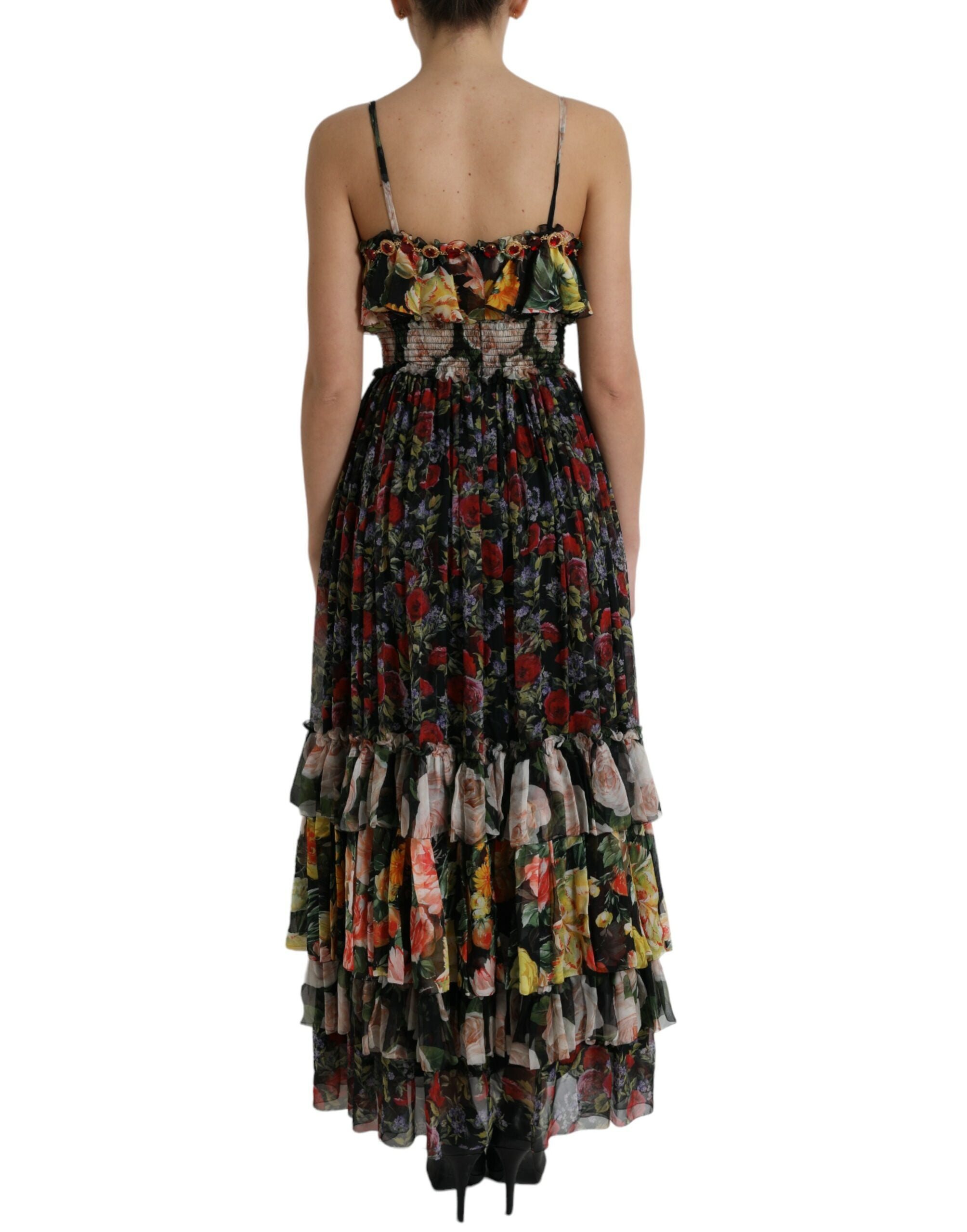 Dolce & Gabbana Vibrant Silk Floral Maxi Women's Dress