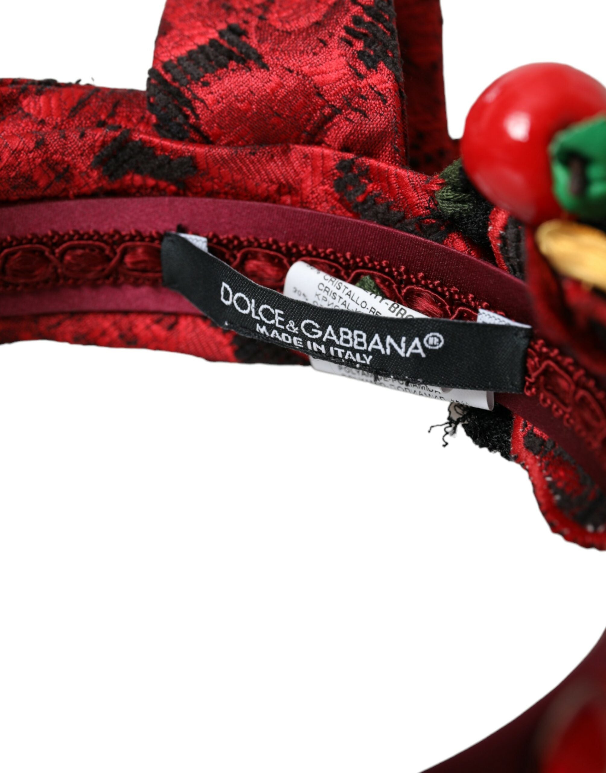 Dolce & Gabbana Red Cherry Sicily Embellished Women Hairband Women's Diadem