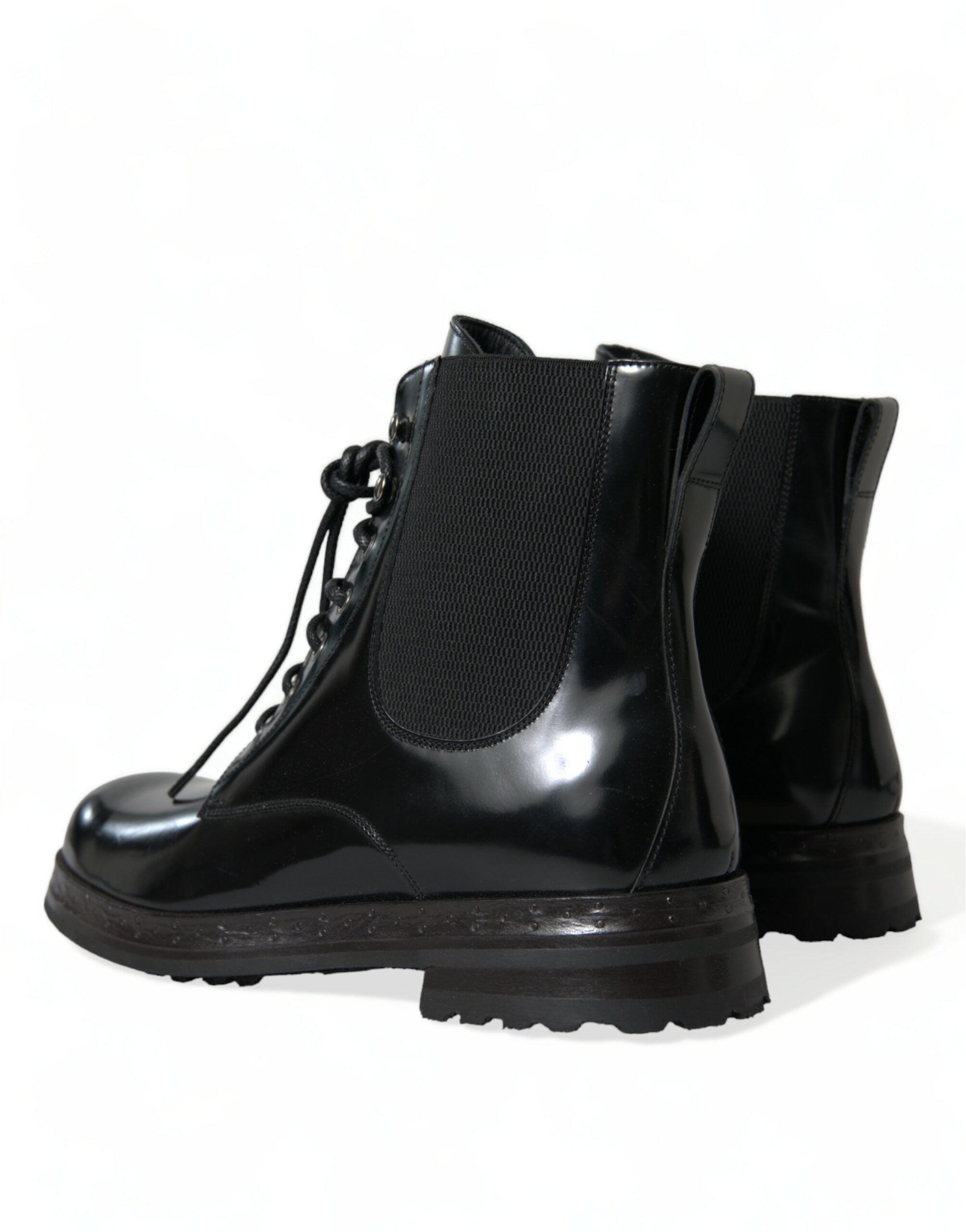 Dolce & Gabbana Elegant Black Leather Mid Calf Men's Men's Boots