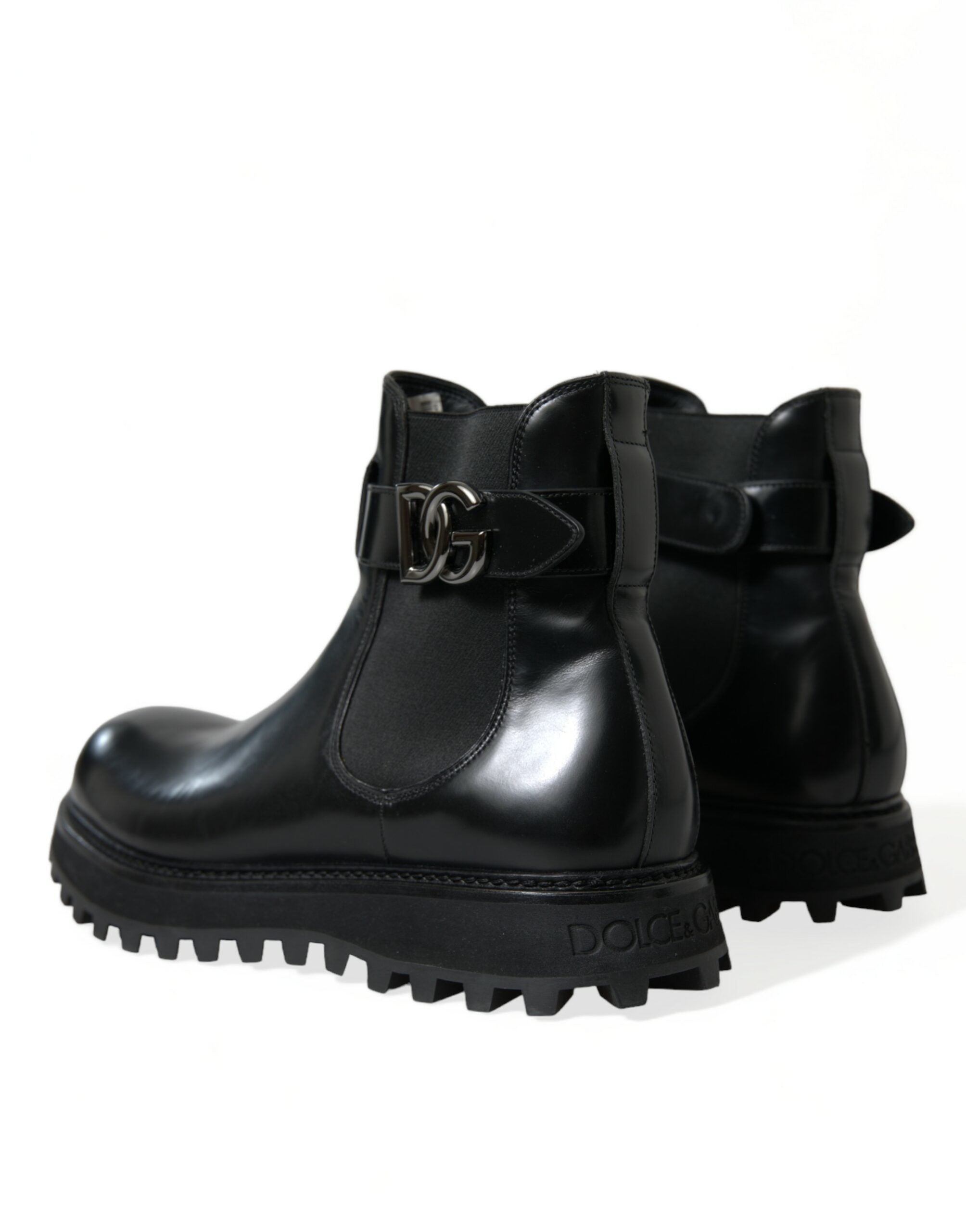 Dolce & Gabbana Elegant Black Calf Leather Chelsea Men's Boots