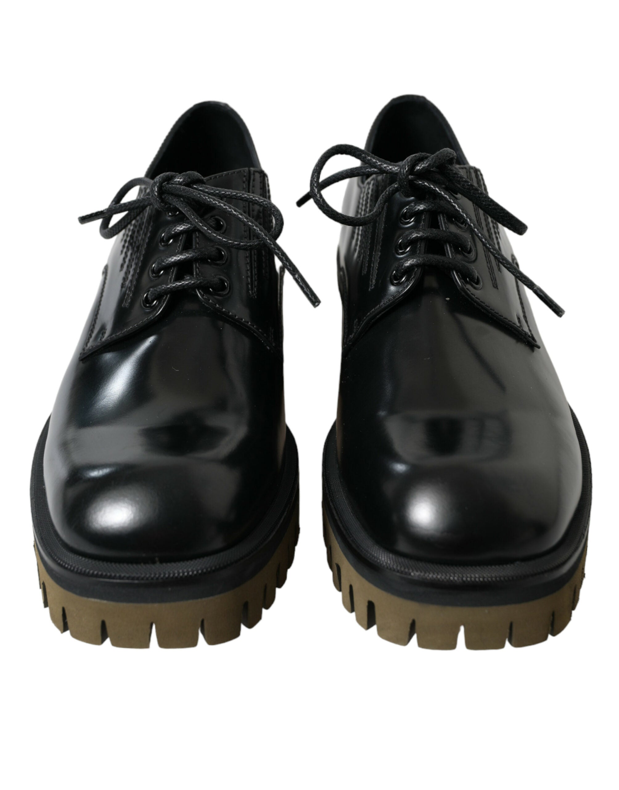 Dolce & Gabbana Elegant Black Leather Derby Dress Men's Shoes