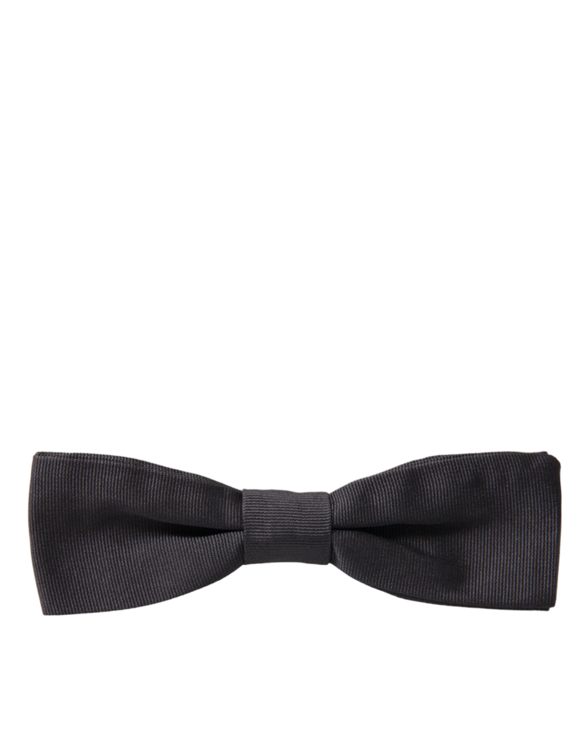 Dolce & Gabbana Elegant Silk Dark Gray Bow Men's Tie