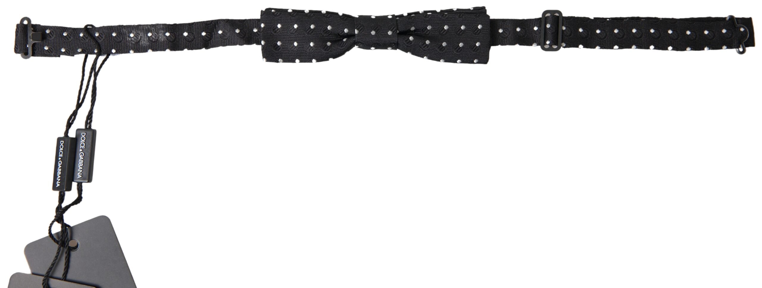 Dolce & Gabbana Elegant Silk Black Bow Tie with Signature Men's Clasp