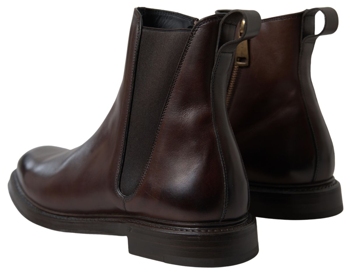 Dolce & Gabbana Elegant Leather Chelsea Men's Boots