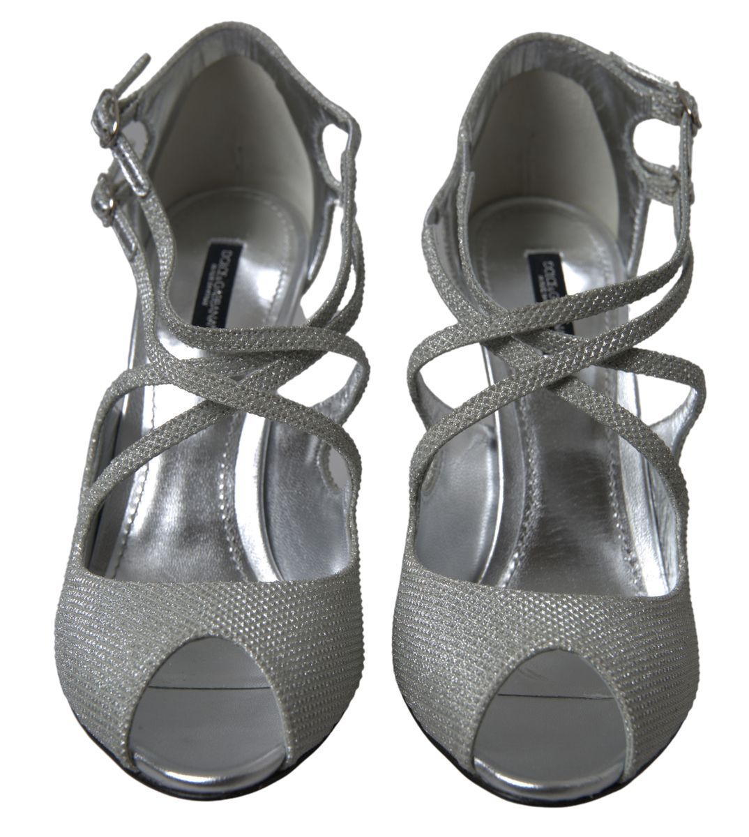 Dolce & Gabbana Elegant Shimmering Silver High-Heeled Women's Sandals