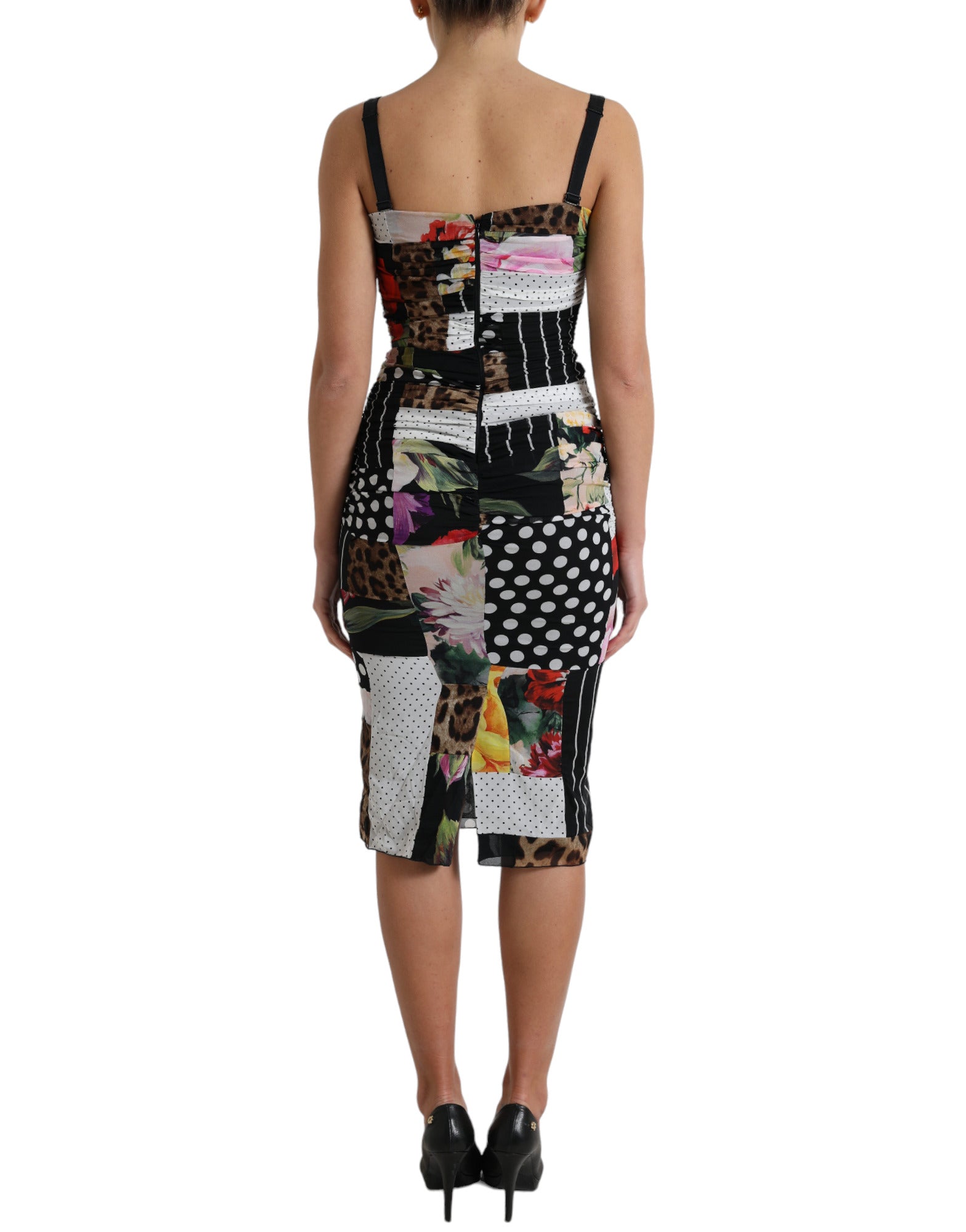 Dolce & Gabbana Elegant Patchwork Silk Midi Women's Dress