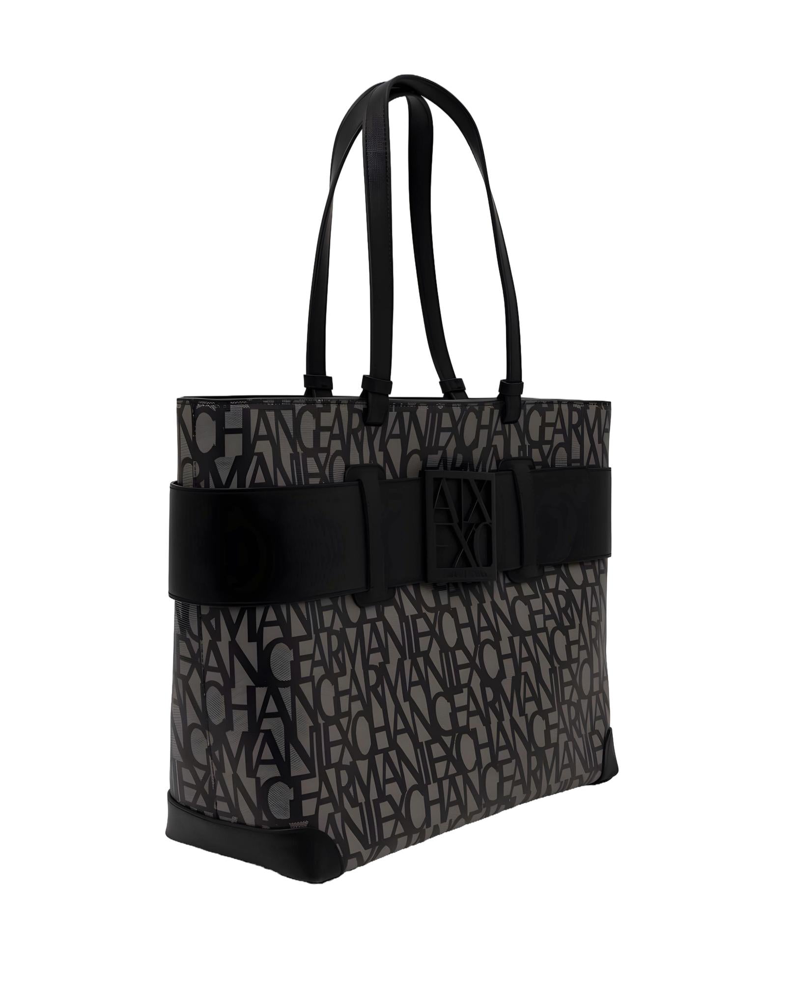 Armani Exchange  Black Logo Tote Bag