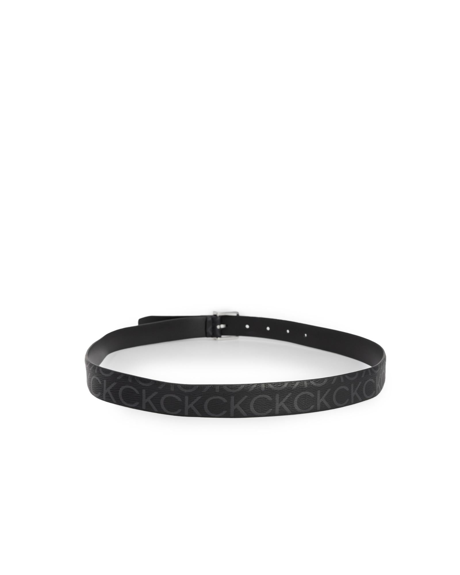 Calvin Klein Jeans  Monogram Leather Belt for Men - Black