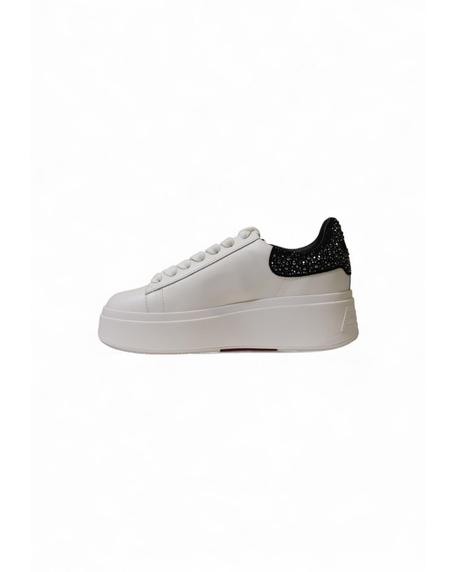 Ash White Leather and Fabric Sneakers with Rubber Sole3