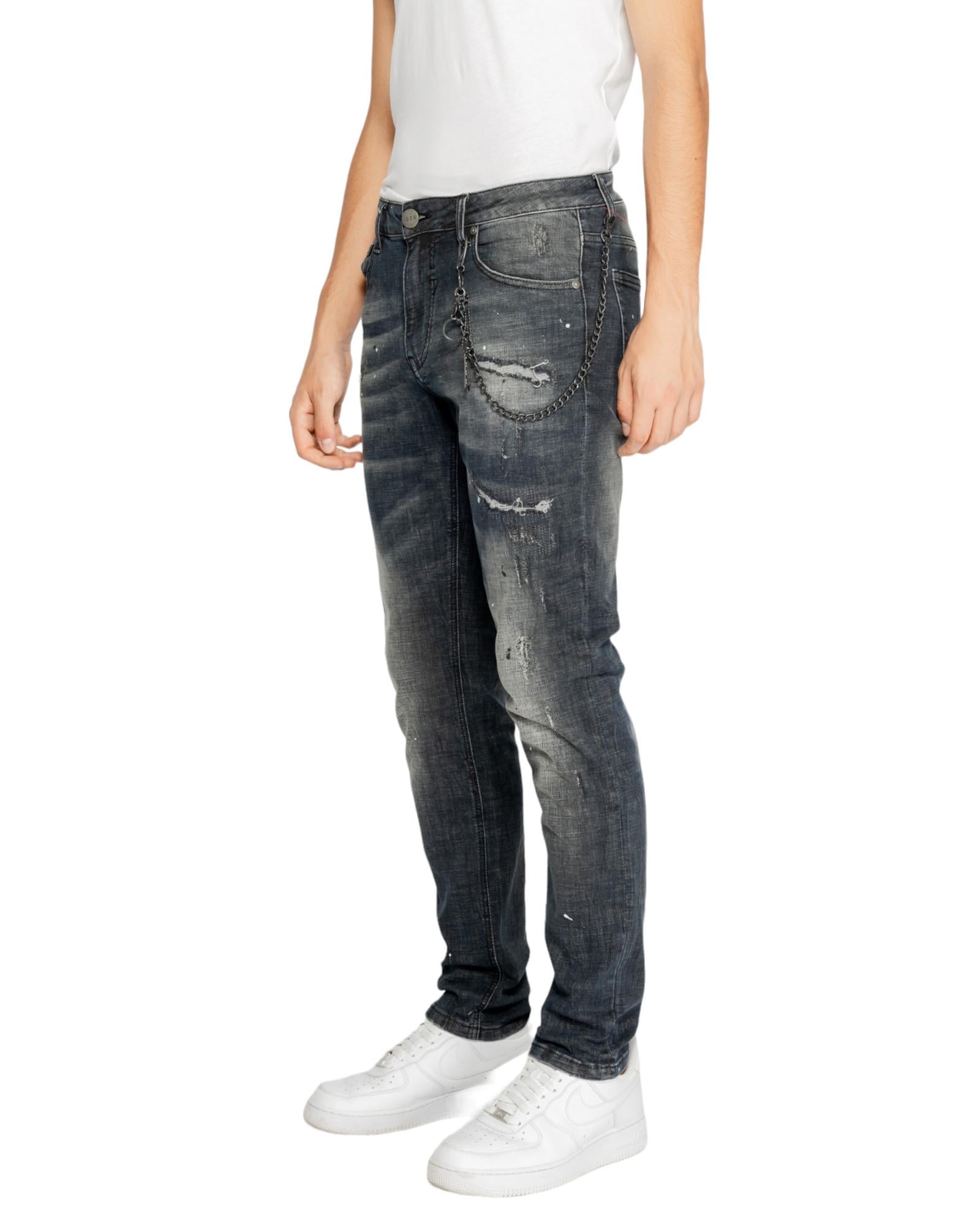 Icon  Black Paint Splatter Slim Fit Jeans for Men