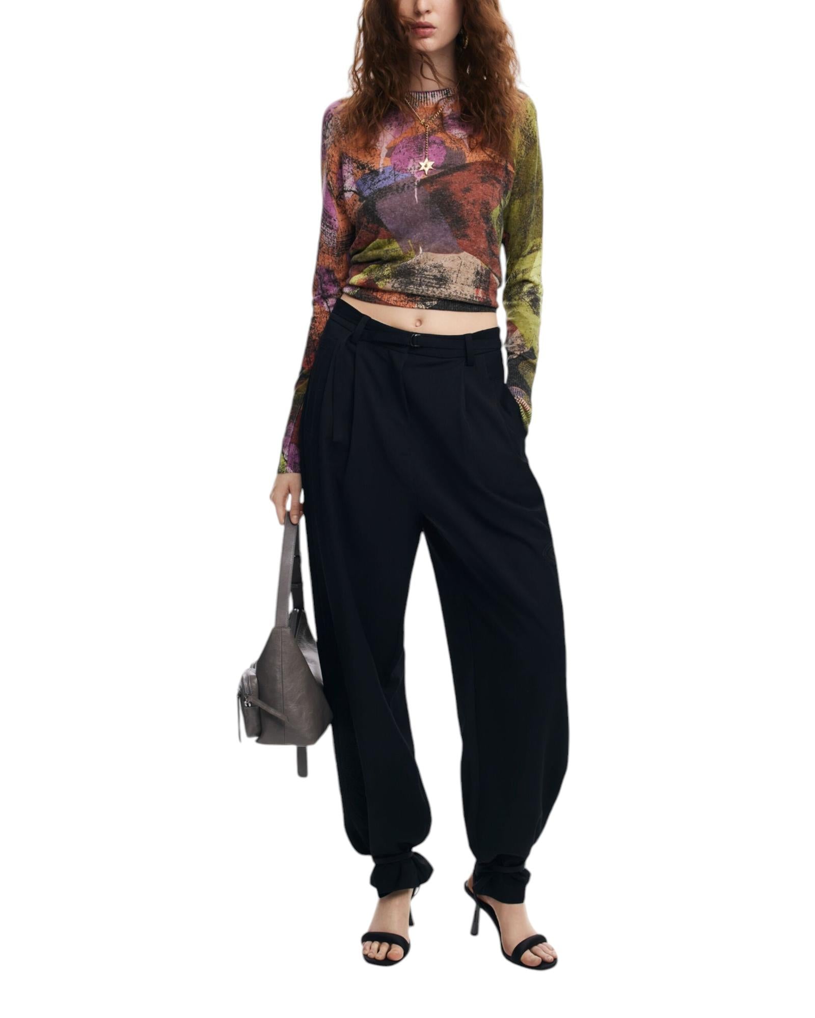 Desigual  Abstract Printed Knitted Sweater for Women